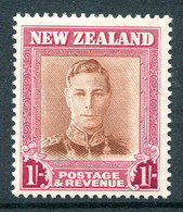 New Zealand 1947-52 King George VI Definitives - 1/- Brown & Carmine - Plate 2 - Wmk. Upright HM (SG 686c) - Neufs