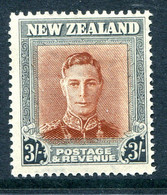 New Zealand 1947-52 King George VI Definitives - 3/- Brown & Grey - Wmk. Sideways HM (SG 689) - Neufs