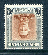 New Zealand 1947-52 King George VI Definitives - 3/- Brown & Grey - Wmk. Sideways Inverted HM (SG 689w) - Nuevos