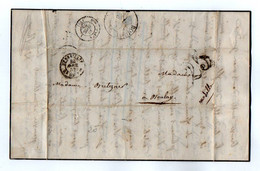 TB 3181 - 1852 - LAC - Lettre Taxée 25 Cts De Mr V. FLEURY à VERSAILLES Pour Mme BRETZNER à BOULAY ( Moselle ) - 1849-1876: Période Classique