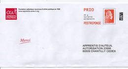 PAP Marianne L'engagée Apprentis D'Auteuil   (318661 Au Verso) - - PAP: Antwort/Ciappa-Kavena