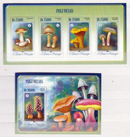 2 Feuillets Neufs** Saint Thomas Et Prince Champignons, - Pilze