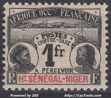 HAUT-SENEGAL & NIGER : TAXE 1F NOIR N° 7 NEUF * GOMME AVEC CHARNIERE - Ungebraucht