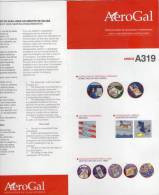 Lote TSA44, Ecuador, Aerogal, Airbus, A319, Tarjeta De Seguridad, Safety Card - Safety Cards