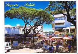 Delcampe - TAHITI, PAPEETE, Rue Lagarde, Rue Piétonne, Terrasses De Cafés, Ed. Tahitisouvenirs.com 2008 - Tahiti