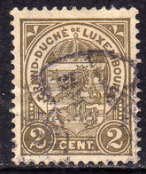 LUXEMBOURG LUSSEMBURGO 1906 1926 1907 COAT OF ARMS STEMMA ARMOIRIES CENT. 2c USED USATO OBLITERE' - 1906 Guillaume IV