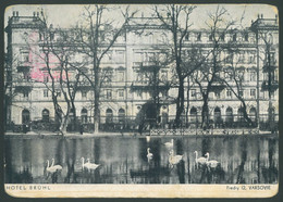 WARSZAWA Hotel BRUHL Vintage Postcard Warsaw Poland - Poland