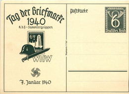 Deutsches Reich NSDAP Propaganda GA Ganzsache KdF Tag Der Briefmarke 1940 - Postwaardestukken