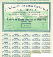 Titre Ancien - Compagnie Des Eaux Thermales De Bou-Hanifia - Société Anonyme - Titre De 1950 N° 014776 VF - Acqua