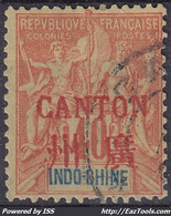 CANTON : TYPE GROUPE 40c ROUGE-ORANGE N° 12 OBLITERATION LEGERE - COTE 42 € - Gebruikt