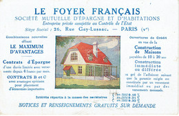 Carte Commerciale Et Publicitaire  Le Foyer Francais - Publicité