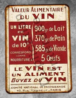 Plaque Métal Le Vin - Alcools