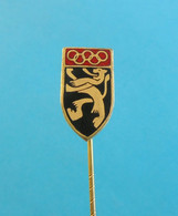 BELGIUM NOC For OLYMPIC GAMES TOKYO 1964 Old Rare Enamel Pin Badge Jeux Olympiques Olympia Olympiade Olimpiadi Belgie - Habillement, Souvenirs & Autres