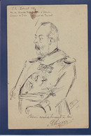 CPA Original Fait Main Circulé Entier Postal Edouard VII Angleterre - Otros & Sin Clasificación