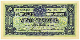 Mozambique - 20 Centavos - 25 De Novembro De 1933 - Pick R 29 - Companhia De Moçambique - Mozambique