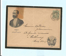 Entier Postal 75 Avec Repiquage Hommage Au Président Martyr Càd Taitbout 1894 - Buste Ristampe (ante 1955)