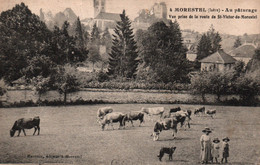 Morestel (Isère) Vaches Au Pâturage, Vue Prise De La Route De St Victor-de-Morestel - Edition Maurein, Carte N° 4 - Morestel