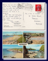 1970 UK Great Britain Postcard Multiview Newquay Posted To Scotland Slogan - Newquay