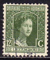 LUXEMBOURG LUSSEMBURGO 1914 1917 GRAND DUCHESS MARIE ADELAIDE CENT. 12 1/2c USED USATO OBLITERE' - 1914-24 Marie-Adelaide