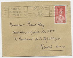 FRANCE PETAIN  1FR ROUGE N° 474 SEUL LETTRE COVER PARIS 41 21 JANV 41 AV DE SAXE - 1941-42 Pétain