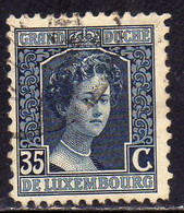 LUXEMBOURG LUSSEMBURGO 1914 1917 GRAND DUCHESS MARIE ADELAIDE CENT. 35c USED USATO OBLITERE' - 1914-24 Maria-Adelaide