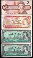 Canada 1 Dollar 1954 X 2 Es Bb+ Taglietto + Q.spl + 2 Dollar 1974 1986 Fds Queen Elizabeth II Lotto 3052 - Kanada