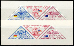 TT0437 Dominican 1956 Olympic Games Equestrian And Other Engraved Miniature S/S With And ImprefMNH - Dominica (1978-...)