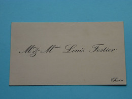 Mr & Mme Louis FOSTIER >>> Thuin ( Carte De Visite ) ! - Visitenkarten