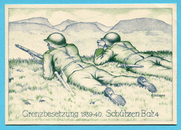Karte Infanterie Schützen Bat. 4 Nr. 12 Mit Nachportomarke - Cartas