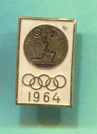 WEIGHTLIFTING - Olympiade 1964. Vintage Pin Badge, Abzeichen - Halterofilia