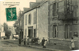 St éloy Les Mines * La Rue Nationale Et La Poste - Saint Eloy Les Mines