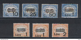 SAN  MARINO:  1936/39  TASSE  -  S. CPL. 7  VAL. T.L. -  SASS. 47/53 - Timbres-taxe