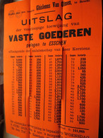 Studie NOTARIS Ghislenus VAN OLMEN Te BRECHT > UITSLAG Der Voorlopige Toewijzing VASTE GOEDEREN Gelegen ESSCHEN 1903 ! - Posters
