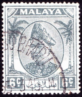 MALAYA SELANGOR 1949 6c Grey SG95 Fine Used - Selangor