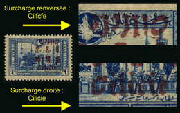 CILICIE - OCCUPATION FRANCAISE - YT 70 * - VARIETE DOUBLE SURCHARGE DONT UNE RENVERSEE - TIMBRE NEUF * - Ungebraucht