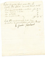 Facture De Pain Aout 1768 Au Comte De Lanoi ( DeLannoy) Par Frankinet Boulanger - ... - 1799