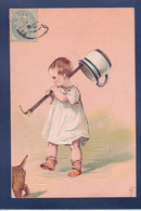 CPA Enfant Avec Pot De Chambre Chamber Pot Scato Scatologie Gaufrée Embossed Circulé - Humorkaarten