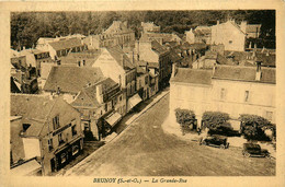 Brunoy * Vue Sur La Grande Rue * Place * Coiffeur épicerie * Automobile Voiture Ancienne - Brunoy