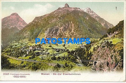 181929 SWITZERLAND WASSEN THE THREE RAILWAY LINES POSTAL POSTCARD - Wassen