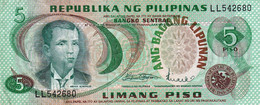 Philippines 5 10 20 50 100 Peso  Set ND 1970 - 1978 F-VF "free Shipping Via Registered Air Mail" - Philippines