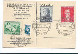 Bi-B148 / DEUTSCHLAND - Goethe-Satz 1949 Auf Festpostkarte Mit Sonderstempel - Covers & Documents