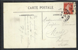 FRANCE 1914: CP Ill. De Lourdes (Basses Pyrénées) Pour Fribourg (Suisse) Affr. De 10c - Lettres & Documents