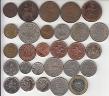 GREAT BRITAIN  - LOT 27 DIFFERENT COINS FROM  1 FARTHING 1847 UP TO  2 POUNDS 2008 ,  LM1.23 - Verzamelingen