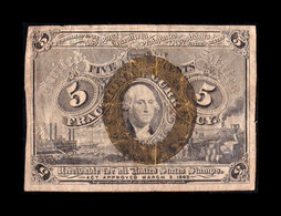 Estados Unidos United States 5 Cents George Washington 1863 Pick 101d BC F - 1863 : 2° Edición