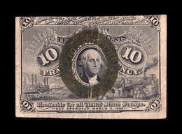 Estados Unidos United States 10 Cents George Washington 1863 Pick 102a BC+ F+ - 1863 : 2° Emission