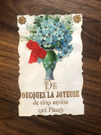 Oucques La Joyeuse * Souvenir Du Village * Ajoutis Découpis Fleurs Noeud Tissu Rouge - Altri & Non Classificati