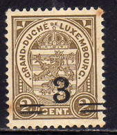 LUXEMBOURG LUSSEMBURGO 1916 1924 STAMPS OF 1906 1919 SURCHARGED WITH NEW VALUE 1921 CENT. 3 On 2c MLH - Autres & Non Classés