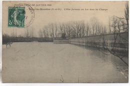 60 JOUY-le-MOUTIER Inondations De Janvier 1910  L'Oise Formant Un Lac Dans Les Champs - Jouy Le Moutier