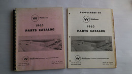 PART CATALOG - WILLIAMS 1963 - BASE BALL , BOWLING , FIVE BALL PIN , GUN TYPE , HORSE,POOL , ROADRACER - AVEC SUPPLEMENT - Engineering
