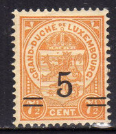 LUXEMBOURG LUSSEMBURGO 1916 1924 STAMPS OF 1906 1919 SURCHARGED WITH NEW VALUE CENT. 5 On 7 1/2c MLH - Andere & Zonder Classificatie